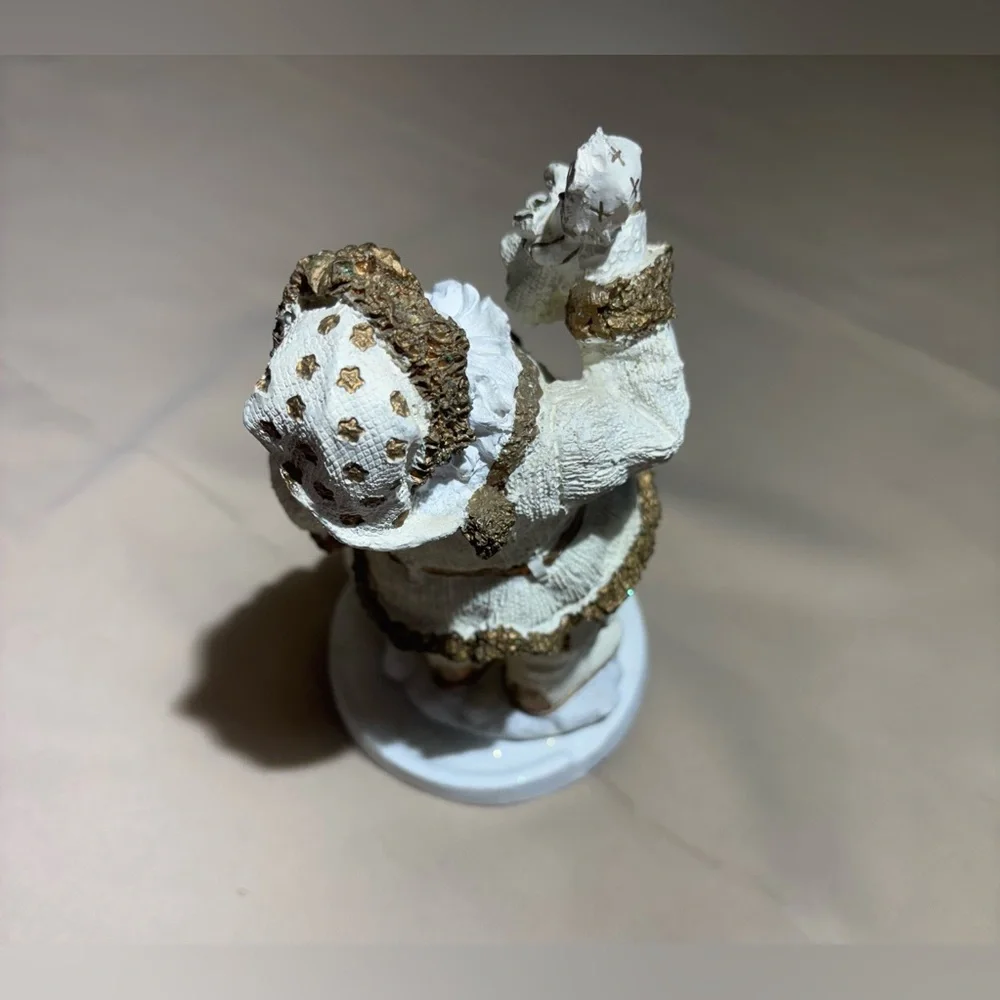 Gold and White/Ivory Santa‎ Figurine Christmas Decor